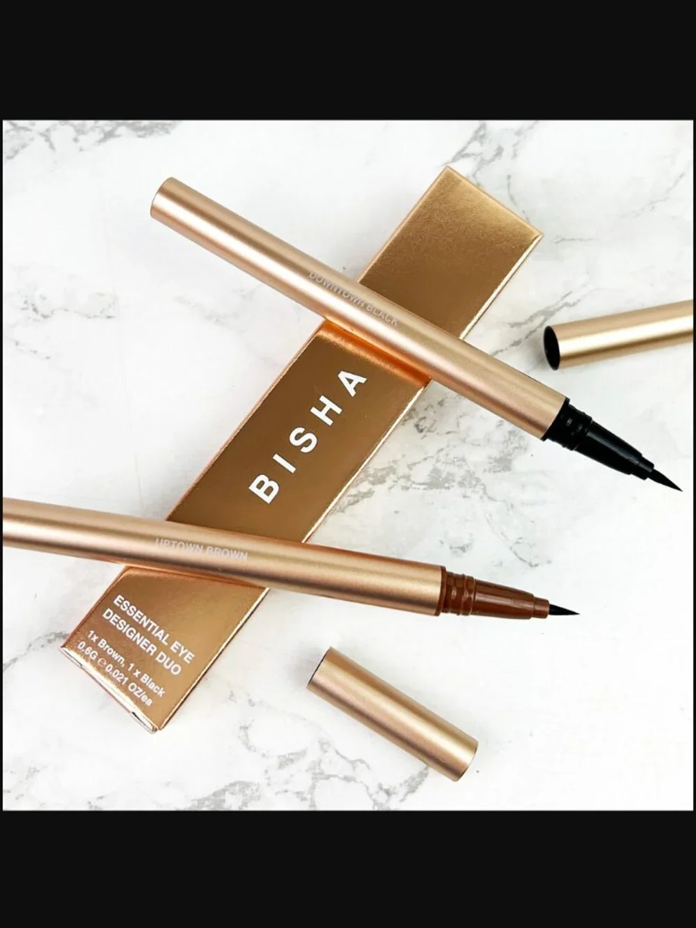 🙌 2/$55 NIB BISHA Essential Eye Designer Duo Uptown Brown Downtown Black $58.0